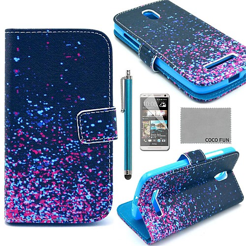 COCO FUN Night Glowworm Pattern PU Leather Case with Screen Protector, Stylus and Stand for HTC Desire 500