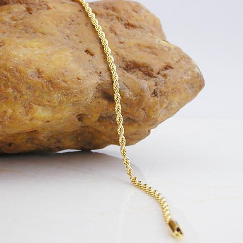 18K Gold Plated Twisted Chain Bracelet 20.5cm