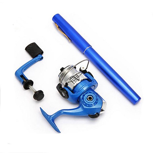 Meiyu  Pocket Pen FRP Fishing Rod Pole Reel Combos With HIG2000  Reel hook keeper 50m lines lures 1.4m H2