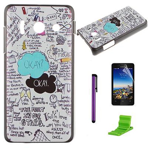 Okay Okay Pattern PC Hard Case with Screen Protector,Stylus and Stand for Huawei Y300