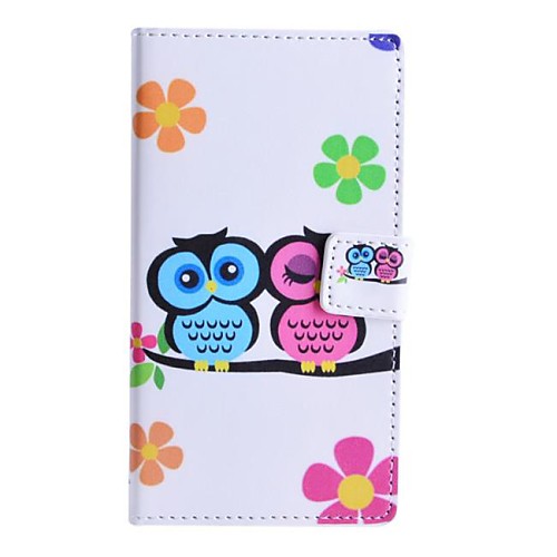 Love Owl Pattern PU Leather Case with Stand and Card Slot for Nokia Lumia 830