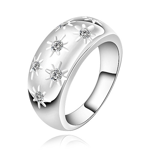 Fashion Women (Star Design) White Silver-Plated Women Rings (Silver) (1 Pc)