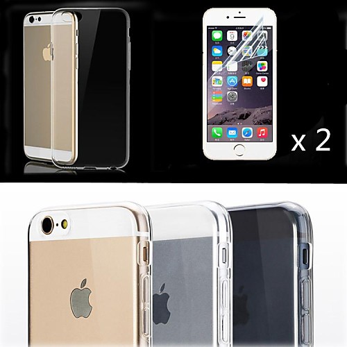 Transparent TPU with Screen Protector Cover for iPhone 6 (Assorted Color)