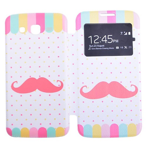 Multicolour Beard Pattern Full Body Case with Window for Samsung Galaxy Grand 2 G7106