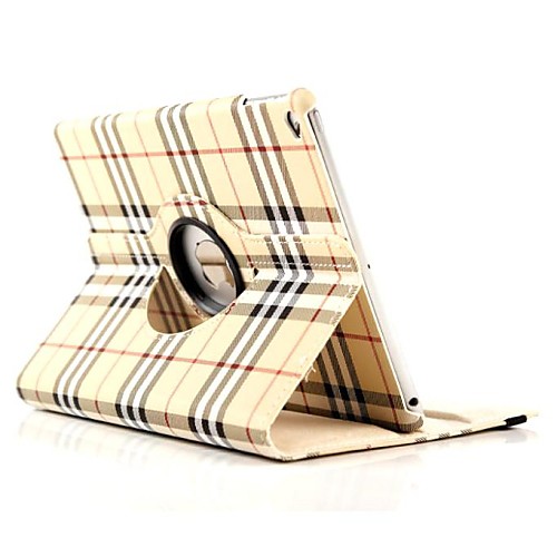 Silvery Plaid Stripes Pattern 360 Degrees Rotating Stand Smart Cover PU Leather Case for iPad Air 2