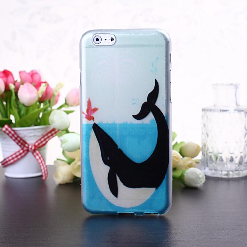 Whale Kiss Bird Pattern Transparent TPU Soft Case for iPhone 6