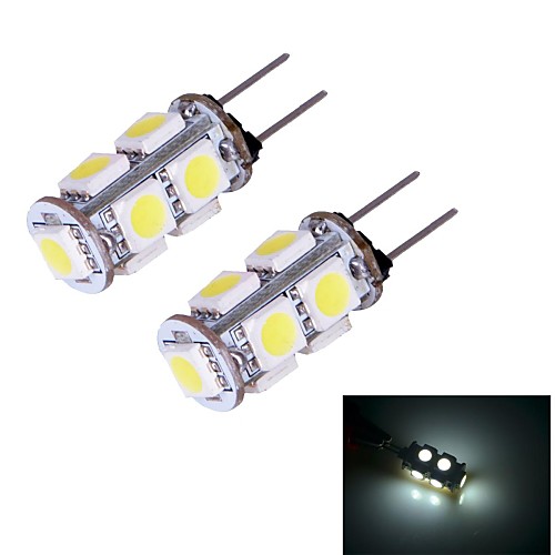 JMT-092 g4 9x5050smd 100lm 6000k холодный белый свет привел би-контактный лампы (DC 12V) 2 шт