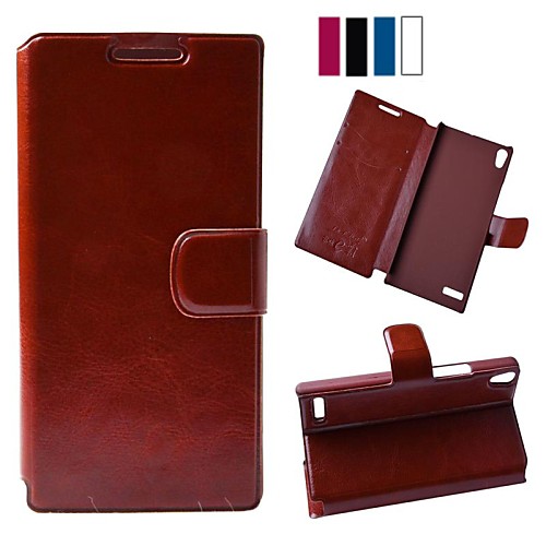 JsEba Horse Grain PU Leather Full Body Cover with Stand and Case for Huawei P6