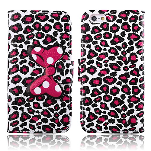 Attractive Leopard Print Pattern PU Leather Full Body Cover with Stand for iPhone 6