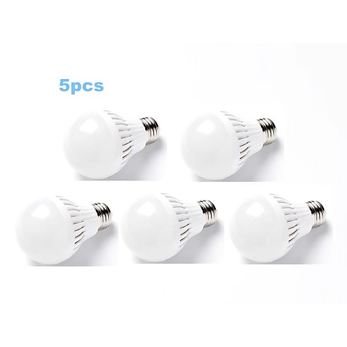 5pcs E27 5W 25X2835SMD 400-500LM 3000-3500K Warm White Color Support Dimmable Light LED Ball Bulb(110V)