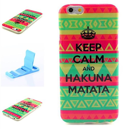 Hakuna Matata Pattern Silicone Soft Cover and Mini Diaplay Stand for iPhone 6