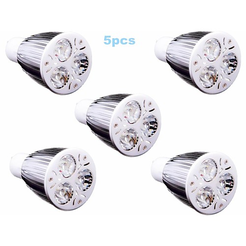 5pcs GU10 9W 700-900LM 6000-6500K Cool White Color Light LED Spot Bulb(220V)