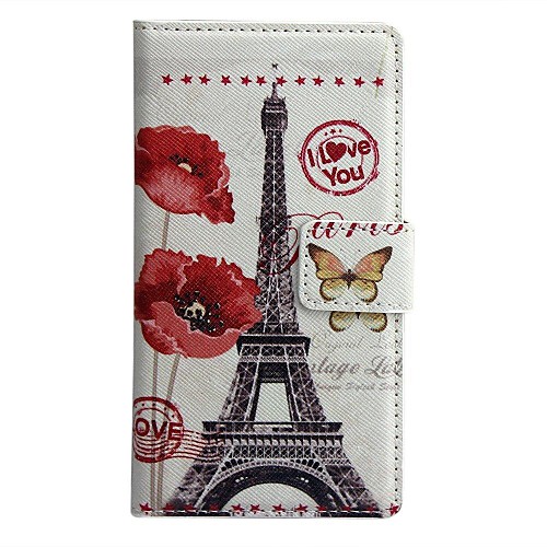 Flower with Tower Pattern PU Leather Full Body Case for LG G3