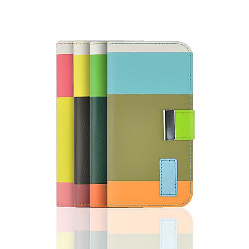 Angibabe Rainbow Color Stripe Leather Case with Card Slot iPhone 6 Case 4.7 inch