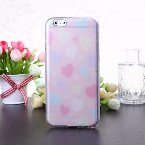 Colorful Heart-shaped Pattern Transparent TPU Soft Case for iPhone 6