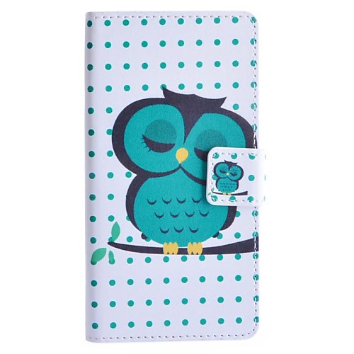 Sleeping Owl Pattern PU Leather Case with Stand and Card Slot for Sony Xpeira E3