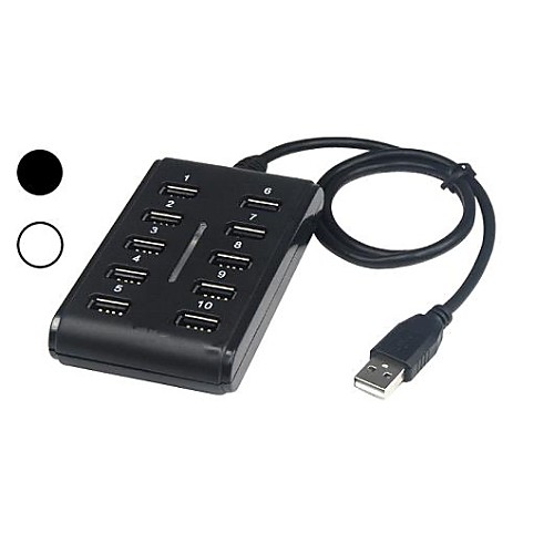 10 Ports USB 2.0 USB Portable High Speed (Assorted Color)