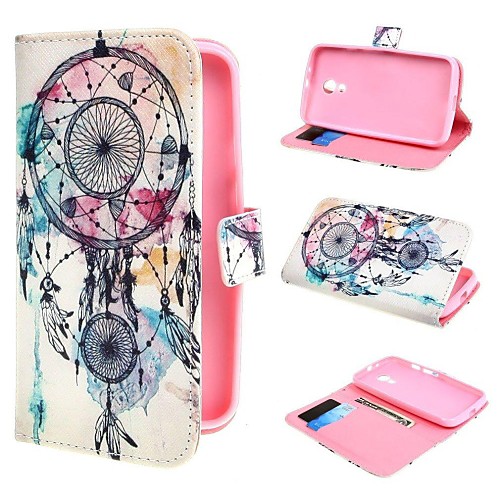 Dream Catcher Wallet PU Leather Case Cover with Stand and Card Slot for Motorola Moto G2 XT1063 Dual SIM