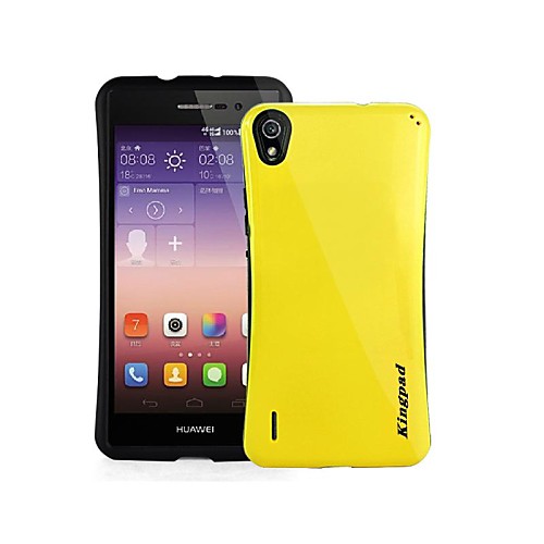 Solid Color PC/TTPU Hard/Soft Back Cover Case with Strap for Huawei P7(Assorted colors)