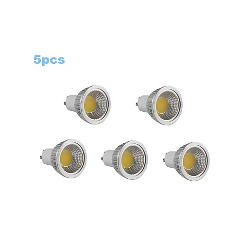 5pcs 5W GU10 350-400LM 3000-3500K Warm White Color Support Dimmable Led Cob Spot Light Lamp Bulb(220V)