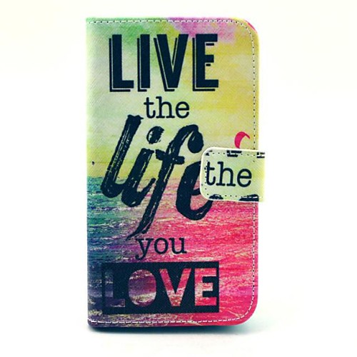 Live Life You Love Pattern PU Leahter Full Body Cover with Stand and Card Slot for Huawei Y530