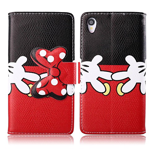 Red Bowknot PU Leather Full Body Cover with Stand for Sony Xperia Z1 L39H