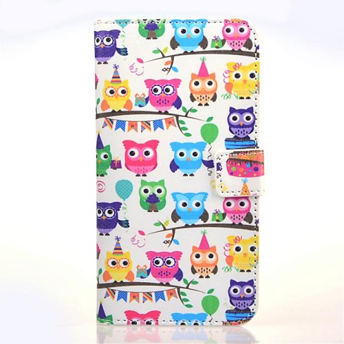 Owl Party Pattern PU Leather Case with Stand and Card Slot for Huawei Ascend G7