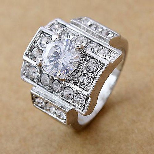 Fashion Rhinestone CZ Band Rings Random Color