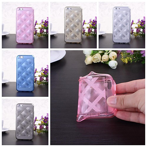 3D Effect Solid Color Grid Pattern TPU Soft Case for iPhone 6(Assorted Colors)