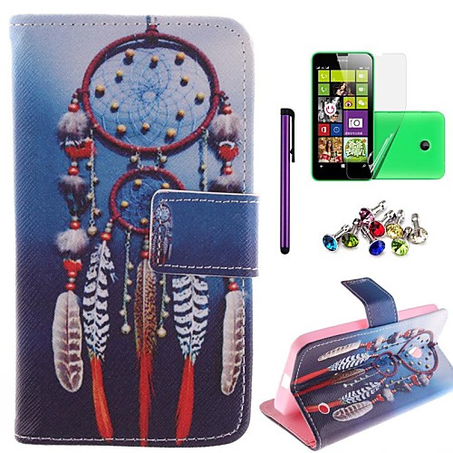 The Night Dream Catcher Pattern PU Leahter Case with Film,Stylus and Dust Plug for Nokia Lumia 630/635