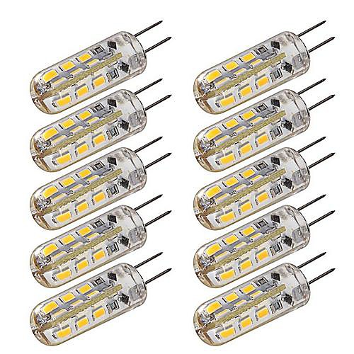 10pcs Dimmable G4 1.5W 24x3014SMD 120LM 3000K/6000K Warm White/Cool White Light LED Corn Bulb(DC12V)