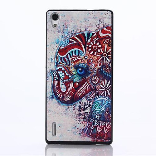 Flower Elephant Pattern PC Hard Back Case for Huawei Ascend P7