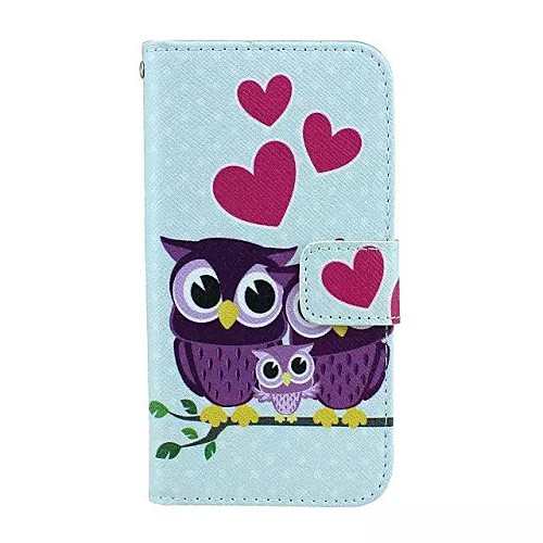 Love Owls Design PU Leather Full Body Cover Case for Samsung Galaxy Core 2 G3556D/G355H