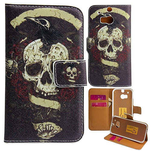 Skull Captain Pattern PU Leather Full Body Case  for HTC ONE M8