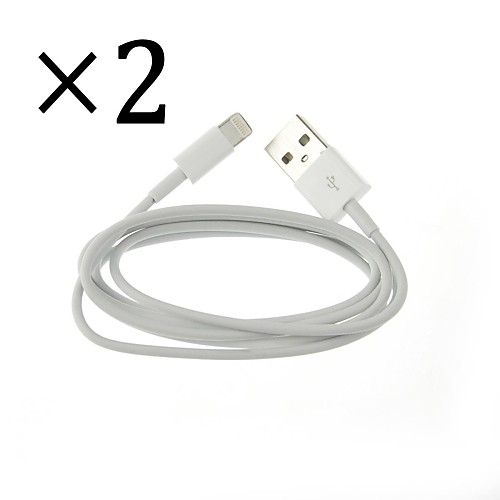 1м USB2.0 мужчины к 8-контактный молнии круглого кабеля для Iphone 6/6 плюс / 5 / 5s / Ipad мини / Ipad 4 (2 шт)