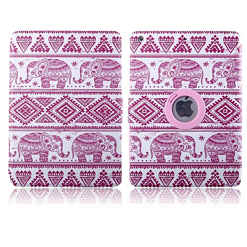 Pink Elephants Pattern 360 Degree Rotation PU Leather Full Body Case with Stand for iPad 2/3/4