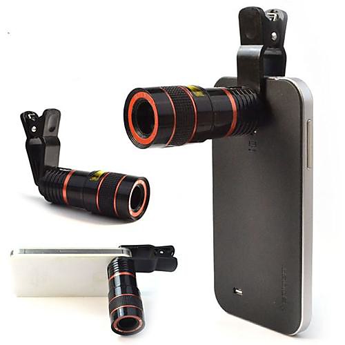 8x18 Black Universal 8X Photo Telescope / Microscope Lens for Phone 4S / 5 / 5c / 6 / 6 plus / Ipad / Ipad MINI