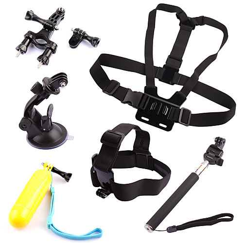 6 in 1 kit Chest Head StrapFloating Grip Handlebar Seatpost  Monopod Suction Cup For GoPro Hero 1 2 3 3