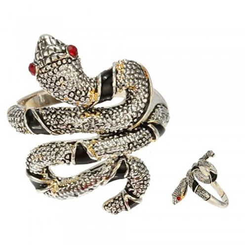 Fashion Hot  Women Ladies Finger Ring Metal Snake Retro Gift 18mm