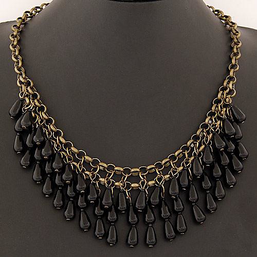 Европейский стиль мода ретро металл богемный темперамент двойные капли ожерелье