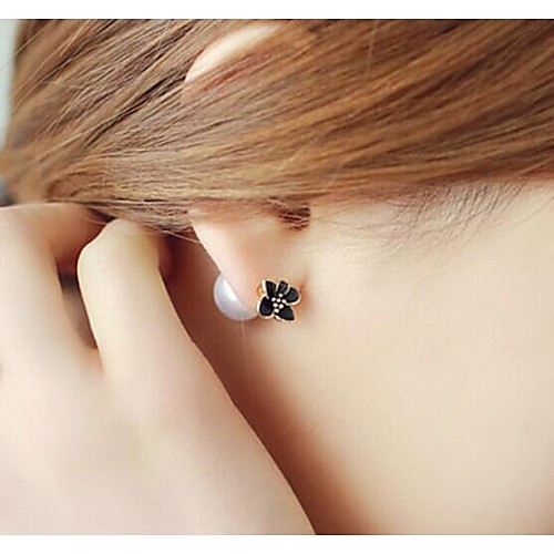 Love Is Your Flower Pearl Double Stud Earrings