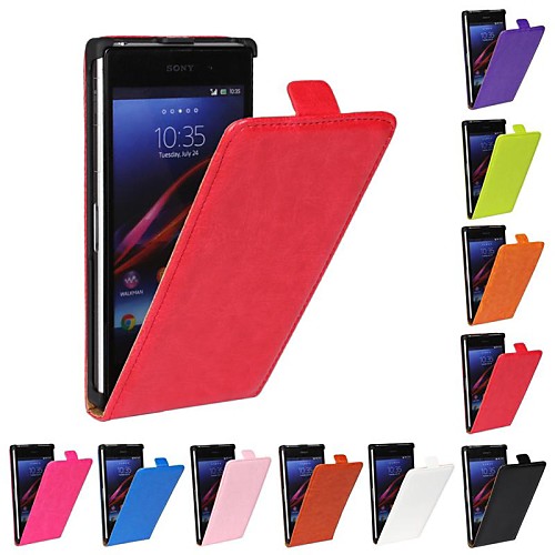 Flip-Open Horse Grain PU Leather Full Body Case for Sony Xperia Z1 L39h (Assorted Colors)