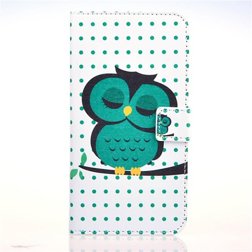 Sleeping Owl Pattern PU Leather Case with Stand and Card Slot for Huawei Ascend G7