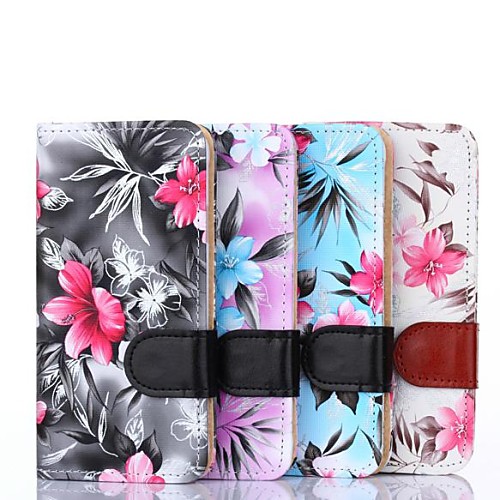 Floral Pattern PU Leather Full Body Cover with Card Slot and Stand Cave for Samsung Galaxy Alpha G850F (Assorted Color)