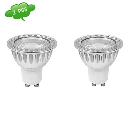 2PCS  GU10 7W(=Halogen 65W) CRI>80 1xCOB 630LM 3000K Warm White LED Spot Bulb (AC 85-265V)