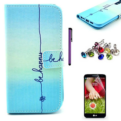 Be Happy Pattern PU Leather Case with Screen Protector,Stylus and Dust Plug for LG G2/D802