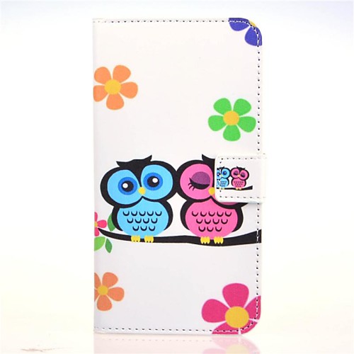 Love Owl Pattern PU Leather Case with Stand and Card Slot for Huawei Ascend G7