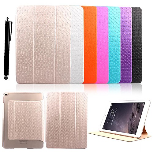 KARZEA Diamond Pattern TPU and PU Leather Full Body Case with Stand and Stylus for iPad Air 2/iPad 6  (Assorted Colors)