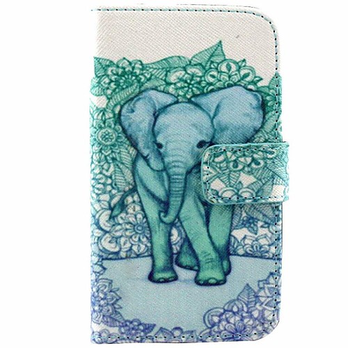 Dance Elephant Pattern PU Leather Full Body Cover with Card and Stand Case for Samsung Galaxy Core 2 G3556D