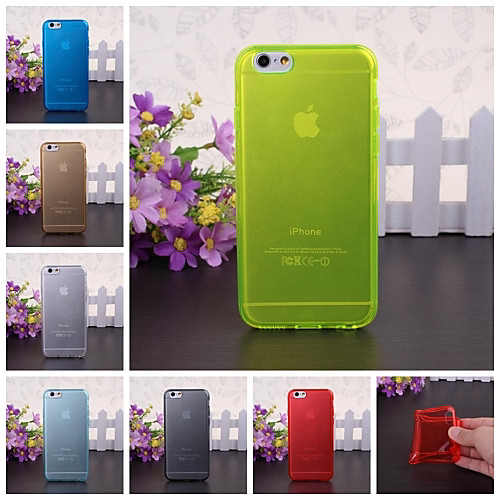 Solid Color Pattern Silicone Soft Case for iPhone 6(Assorted Colors)